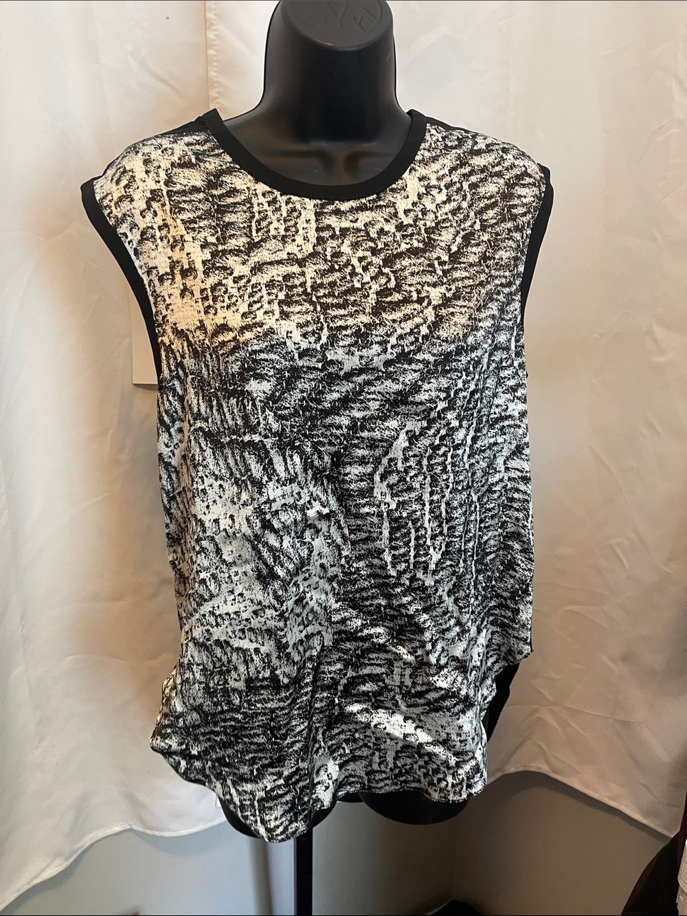 Helmut Lang Black & White Textured Tank
